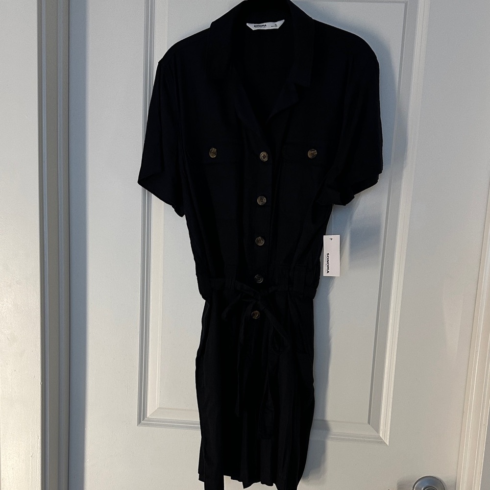 Black Button-Up Romper (shorts)